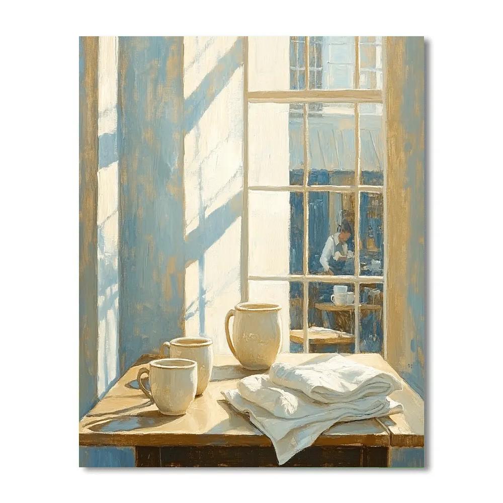 Vermeer Inspired Café Interior paint by numbers