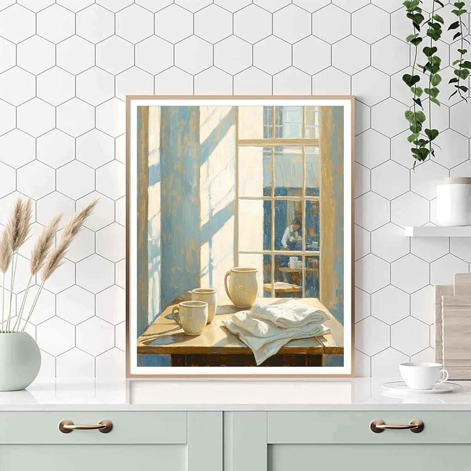 Vermeer Inspired Café Interior paint by numbers