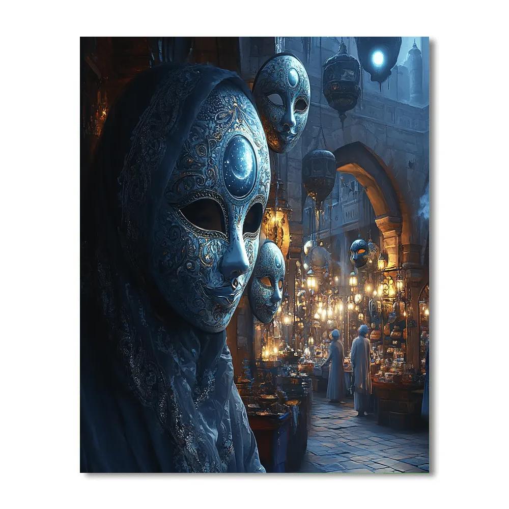 Night Bazaar Of Forgotten Masks DIY paint by numbers