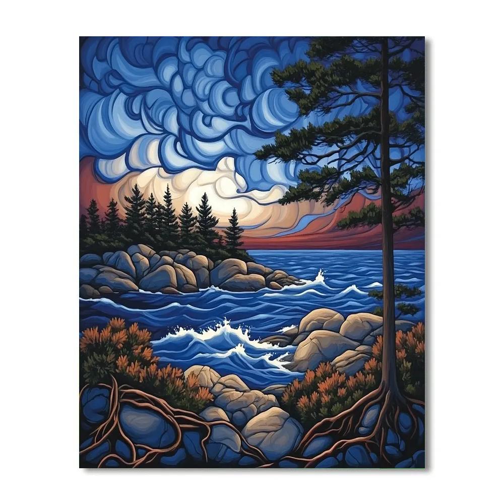 Arthur Lismer Inspired September Gale On Georgian Bay painting number kit