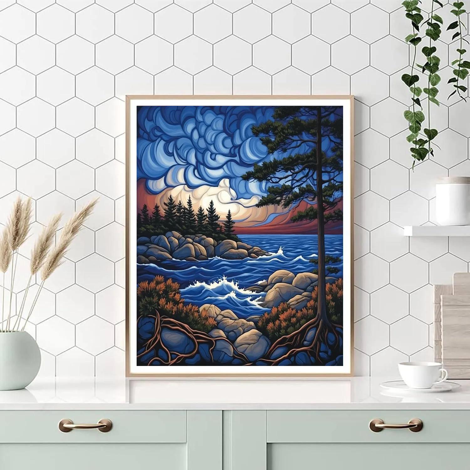 Arthur Lismer Inspired September Gale On Georgian Bay painting number kit