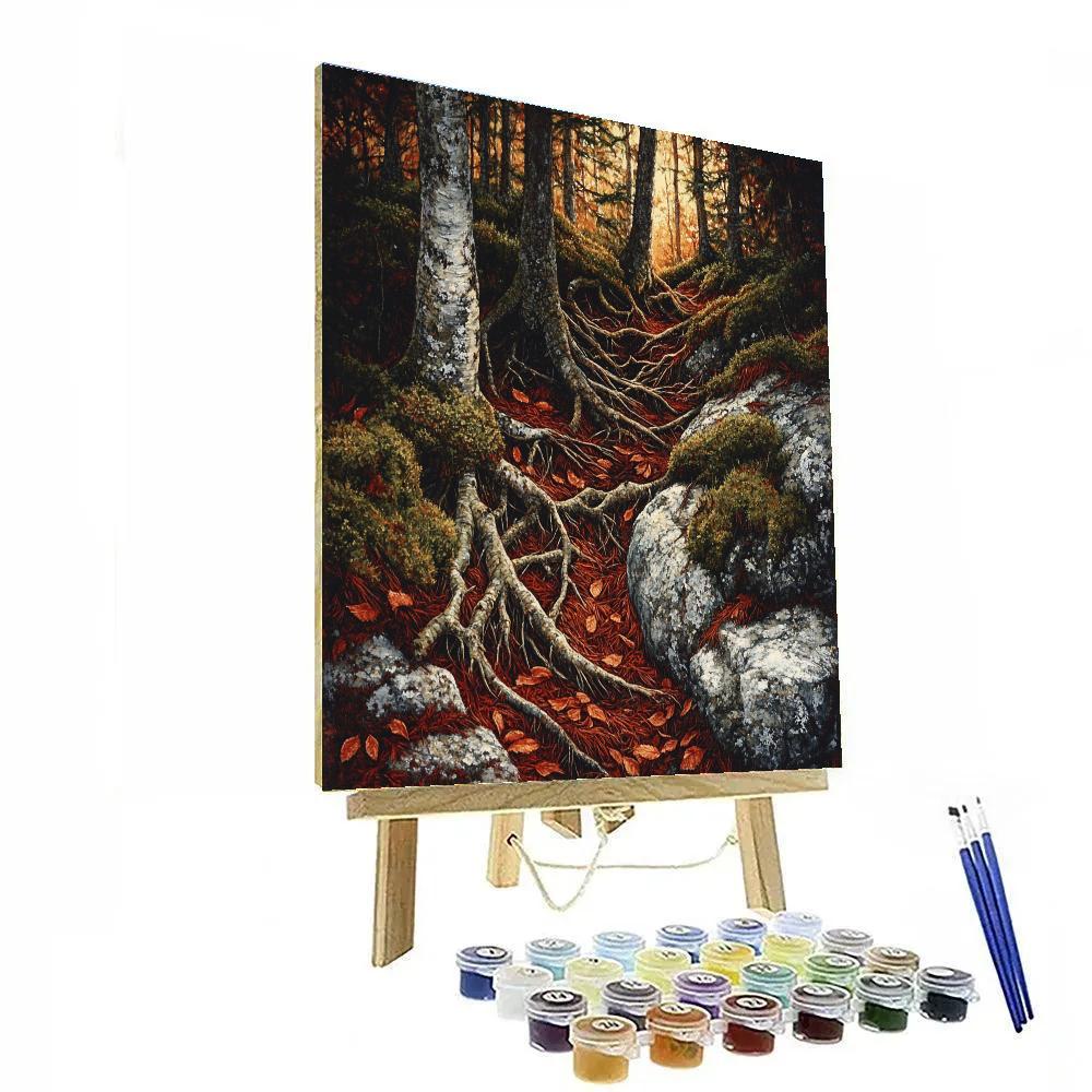 Arthur Lismer Inspired Twisted Roots Of Boreal Undergrowth Painting by numbers kit