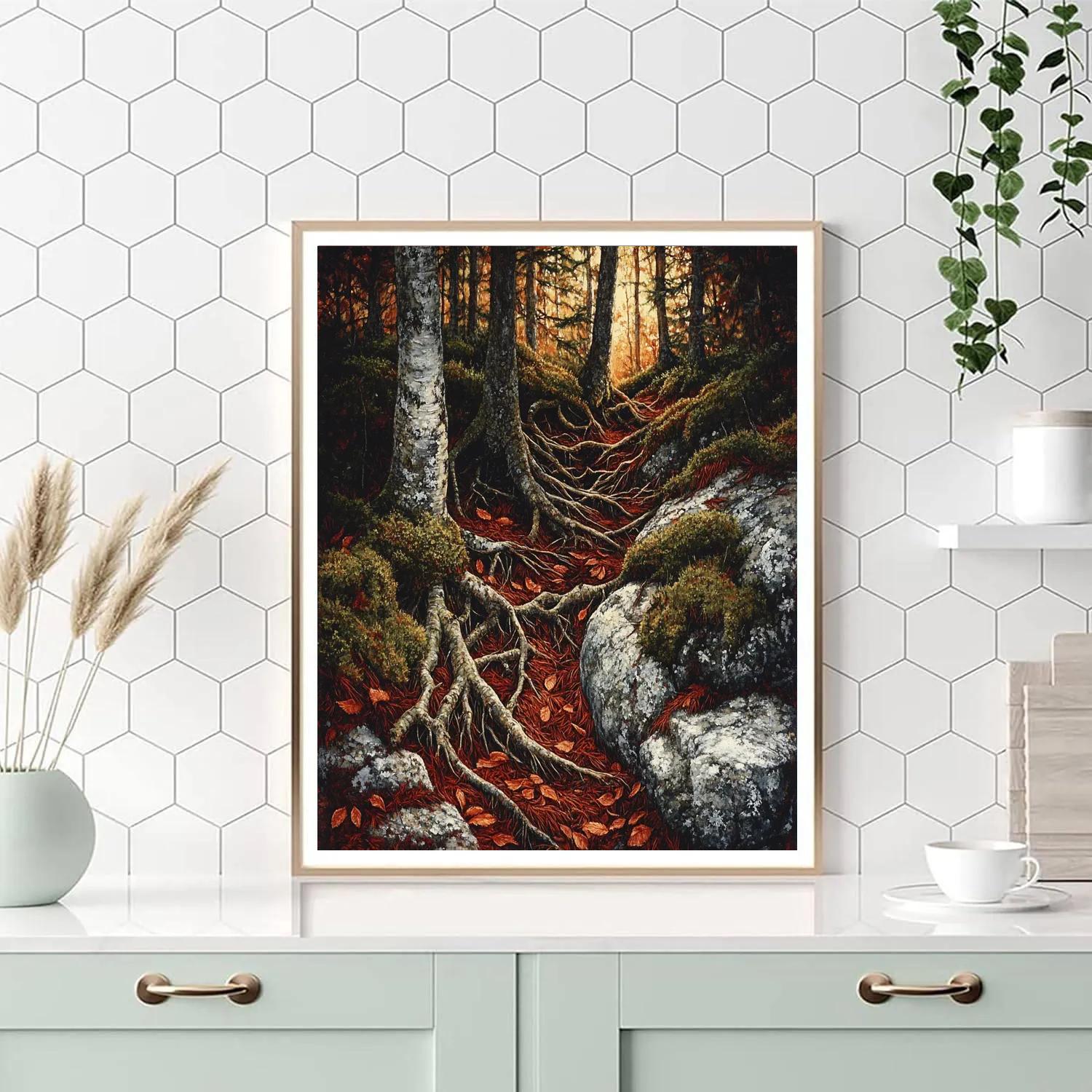 Arthur Lismer Inspired Twisted Roots Of Boreal Undergrowth Painting by numbers kit
