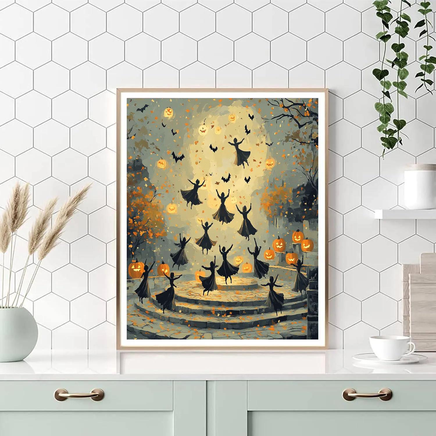 Festival Of Paper Moon Puppets Painting by numbers kit