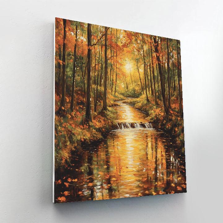 Claude Monet Inspired Autumnal Forest Stream painting number kit