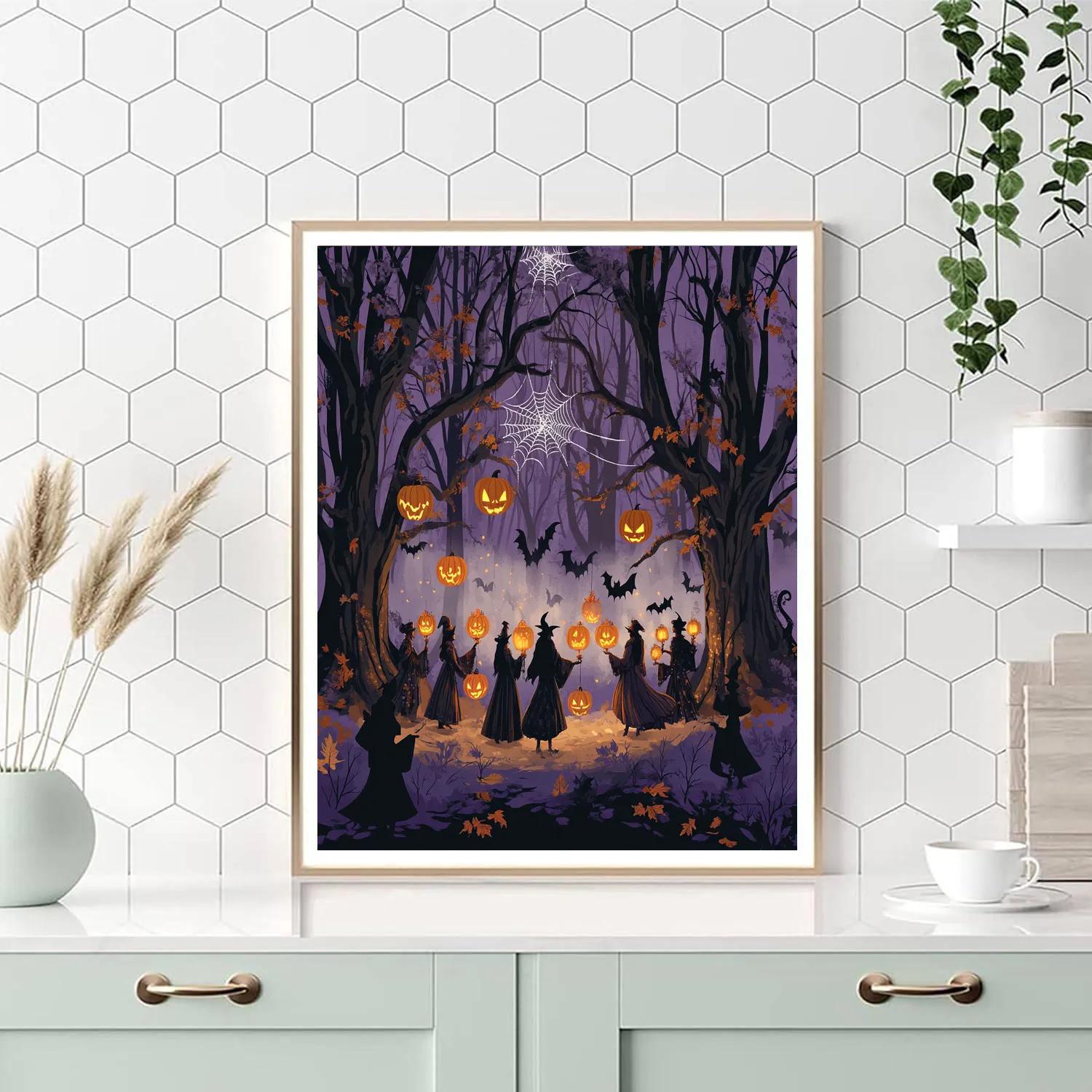 Mystical Halloween Lantern Festival Numbered painting kits