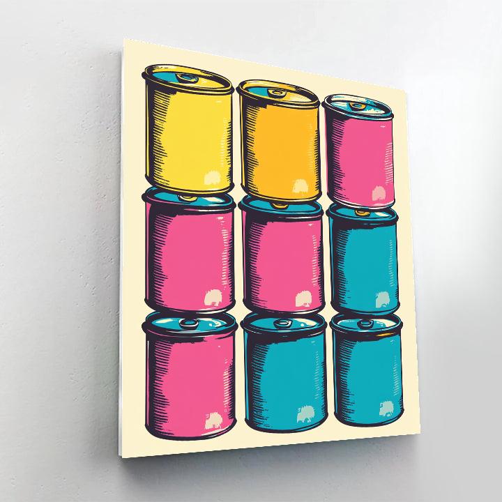 Warhol Inspired Coffee Cans Paint by numbers art