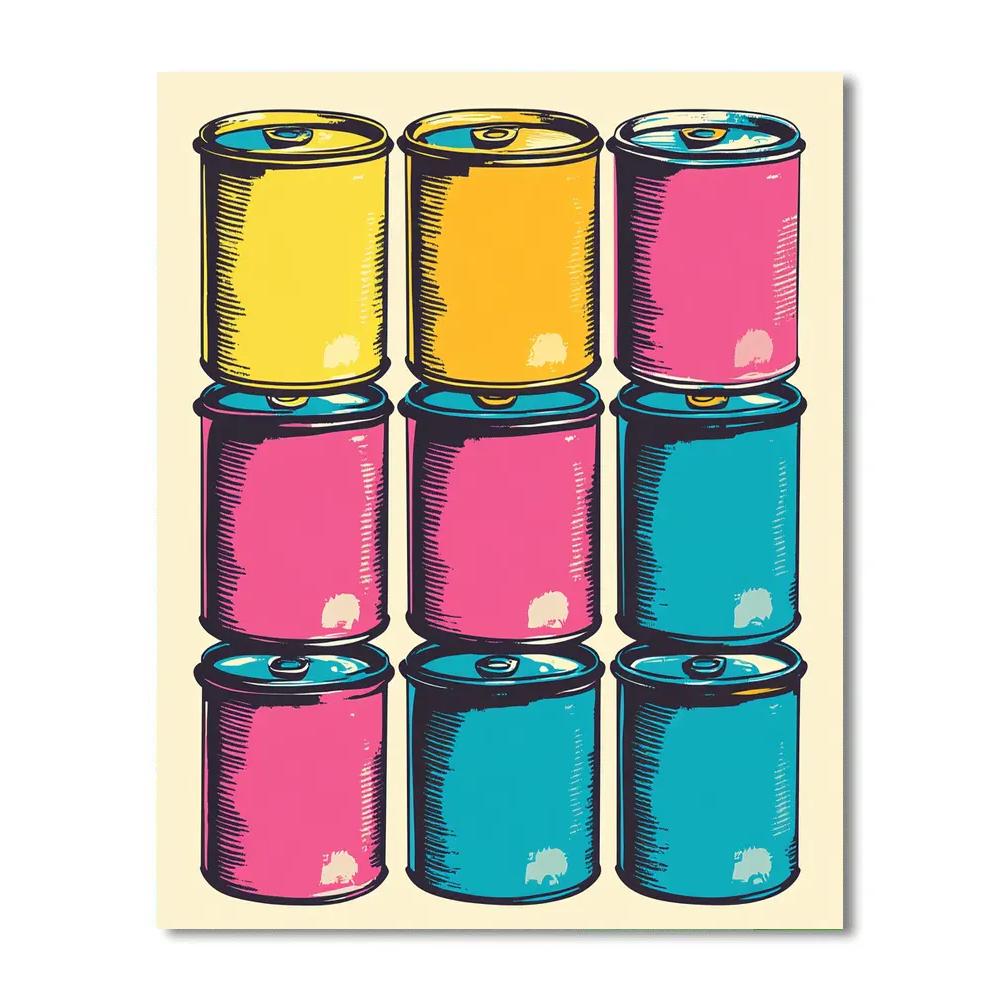 Warhol Inspired Coffee Cans Paint by numbers art