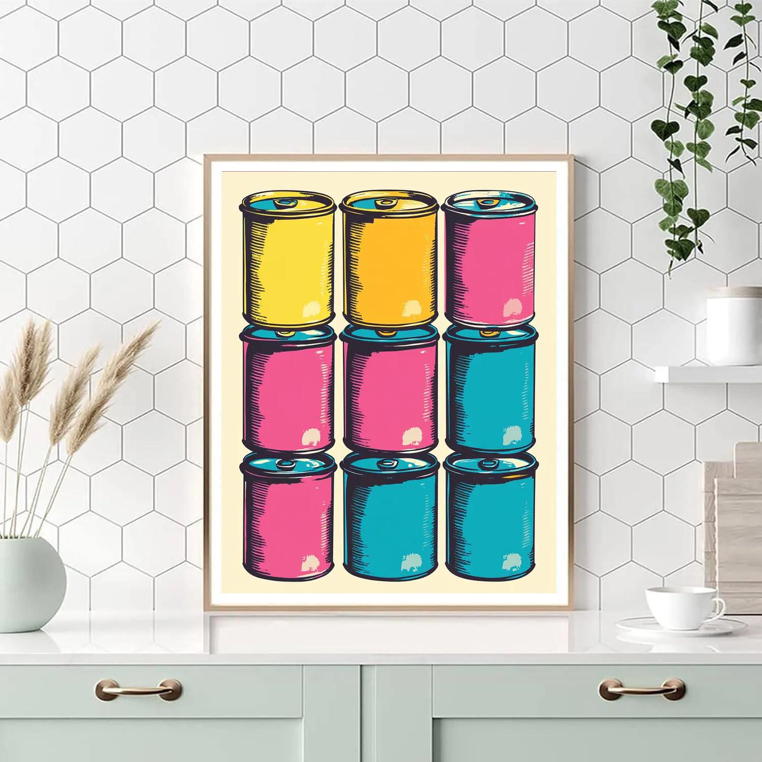 Warhol Inspired Coffee Cans Paint by numbers art