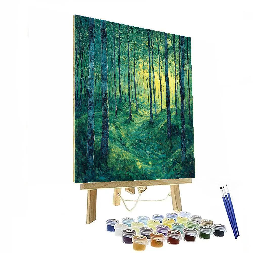 Edvard Munch Inspired Enchanted Trembling Forest Number painting