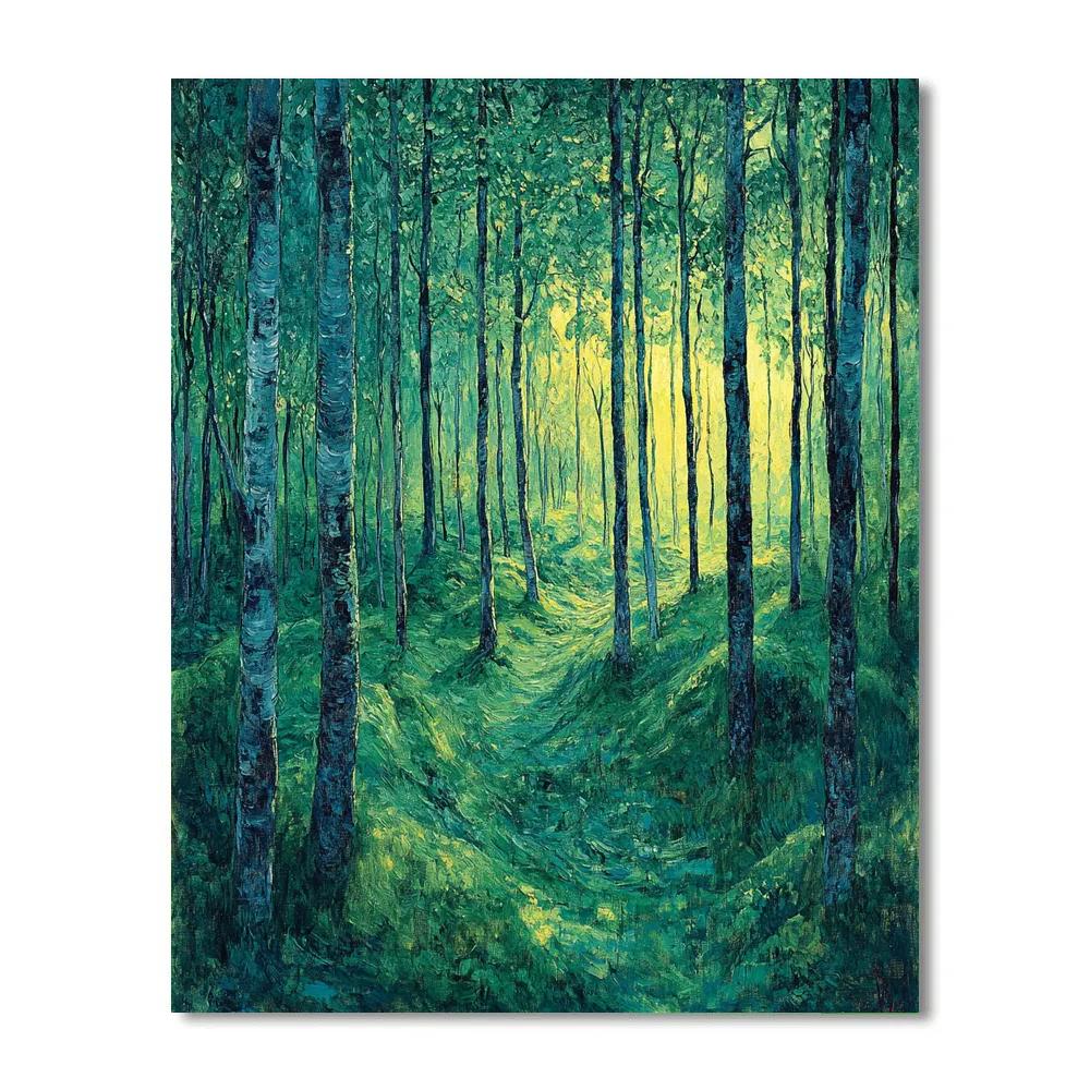 Edvard Munch Inspired Enchanted Trembling Forest Number painting
