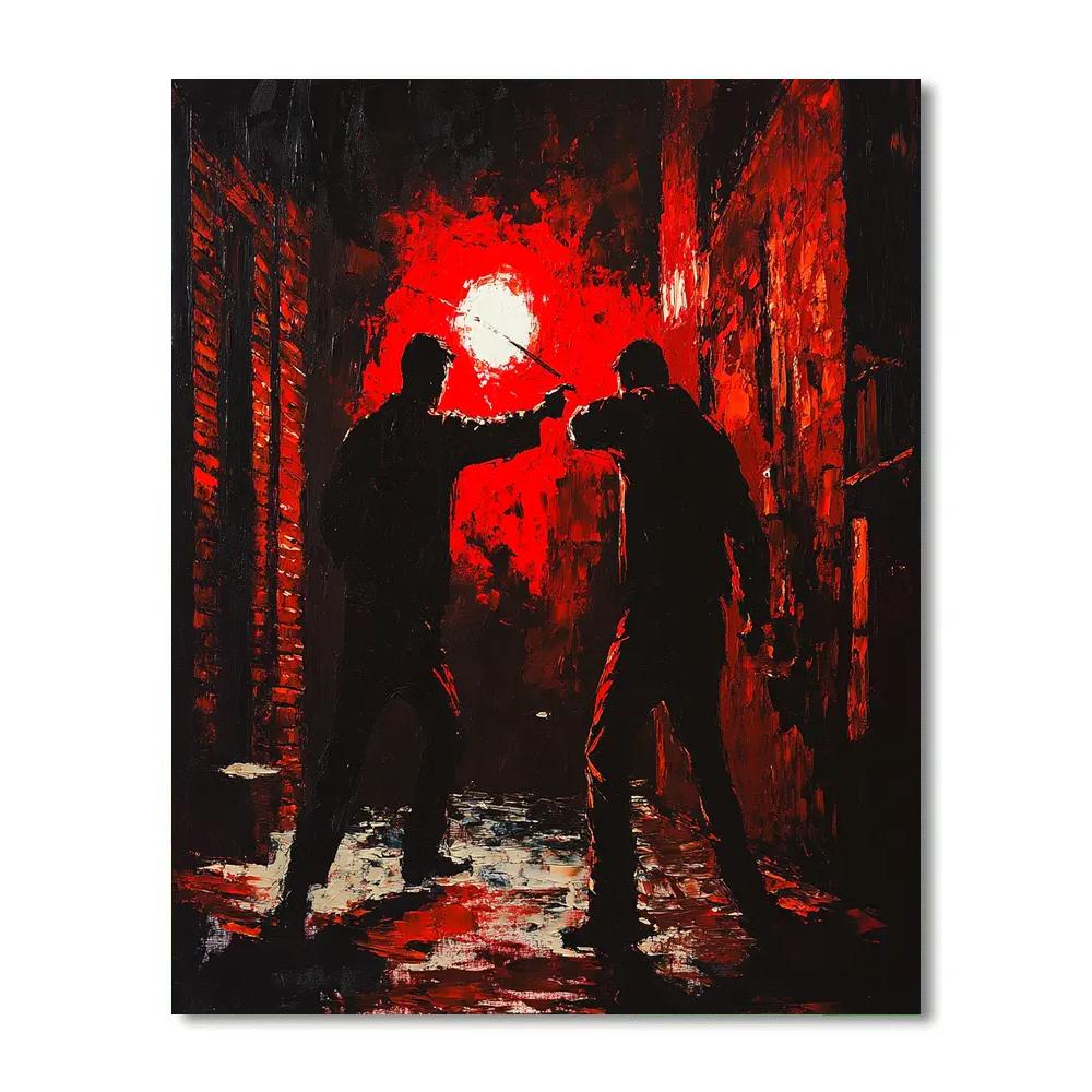 Caravaggio Inspired Street Duel DIY paint by numbers