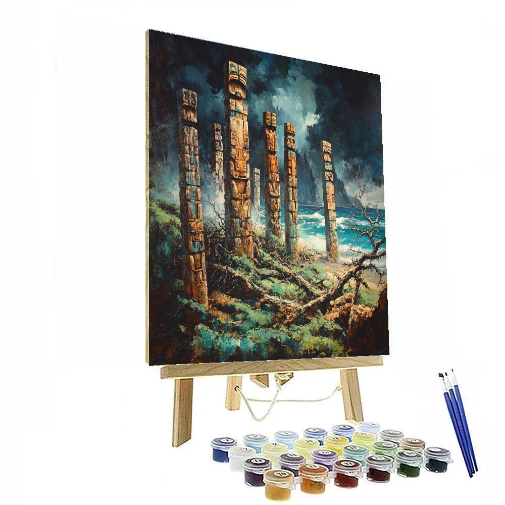 Emily Carr Inspired Totem Grove Echoes Number painting