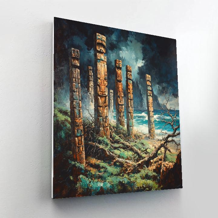 Emily Carr Inspired Totem Grove Echoes Number painting