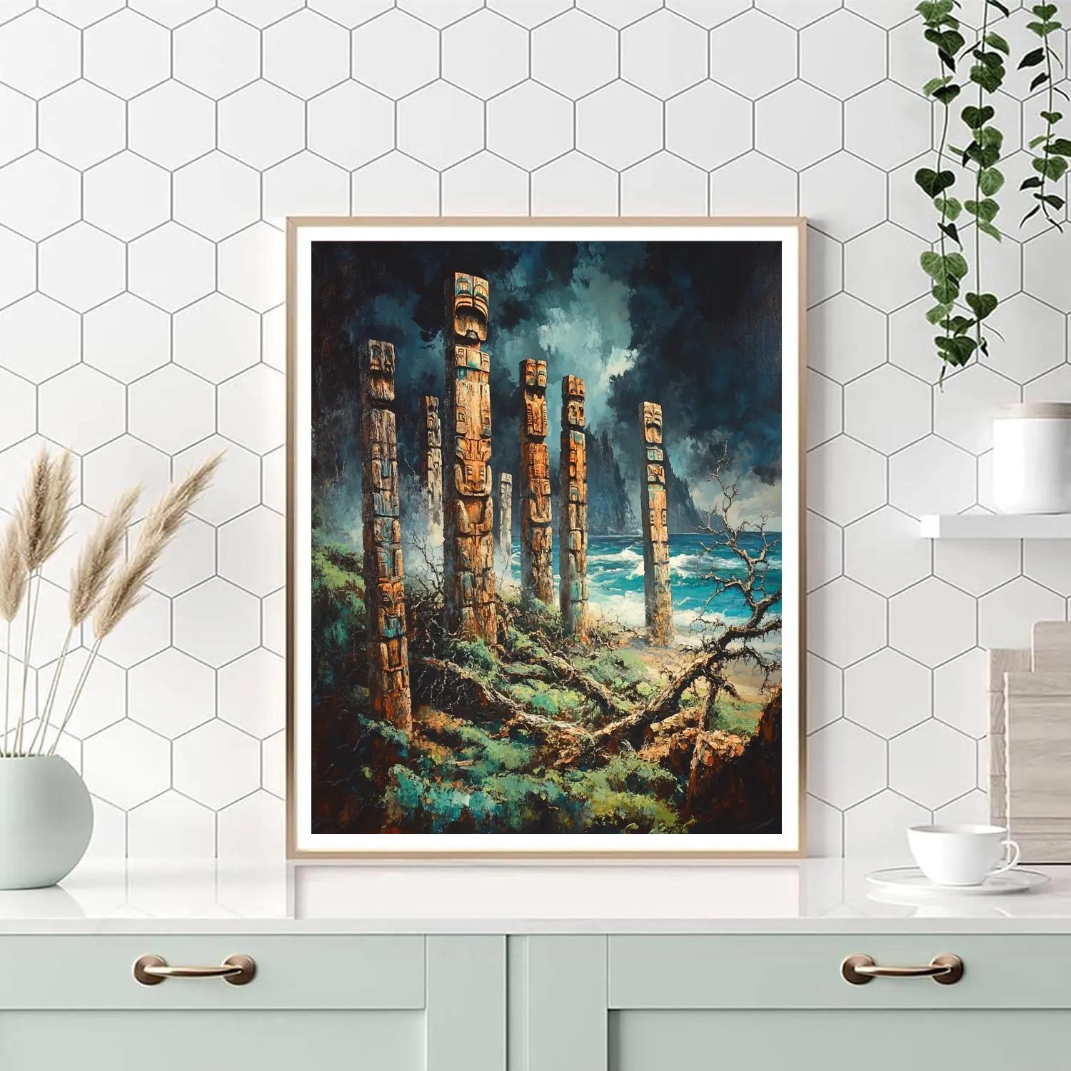 Emily Carr Inspired Totem Grove Echoes Number painting