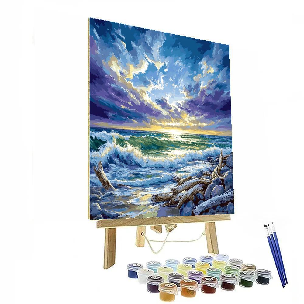 Emily Carr Inspired Storm Over Driftwood Beach DIY paint by numbers