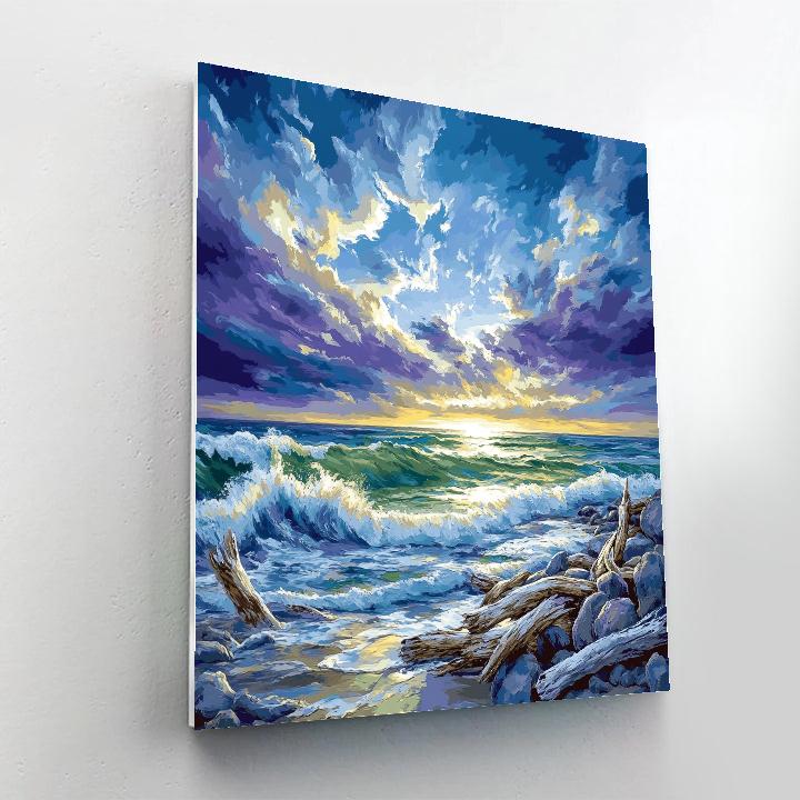 Emily Carr Inspired Storm Over Driftwood Beach DIY paint by numbers