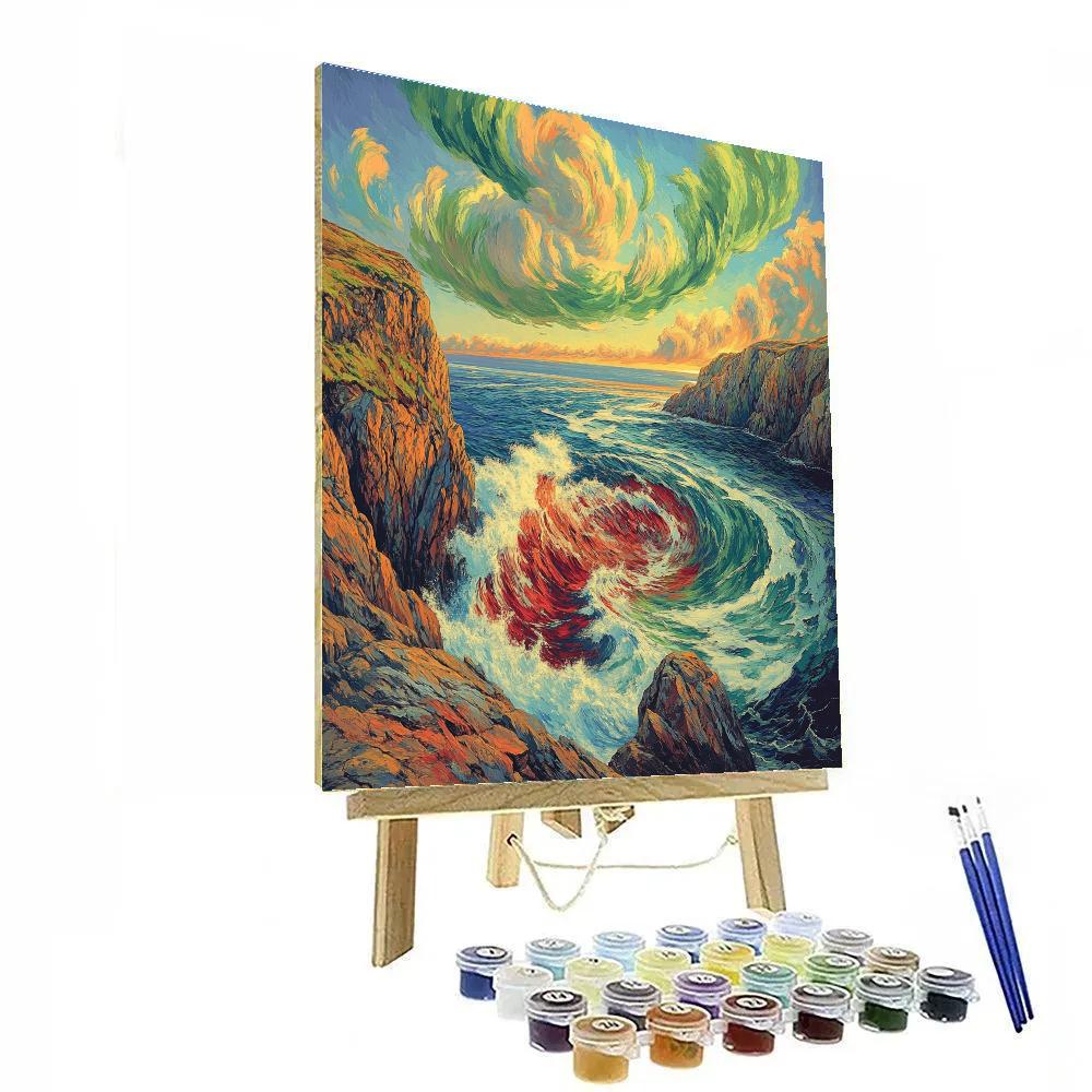 Edvard Munch Inspired Whispering Waves Of The Fjords DIY paint by numbers