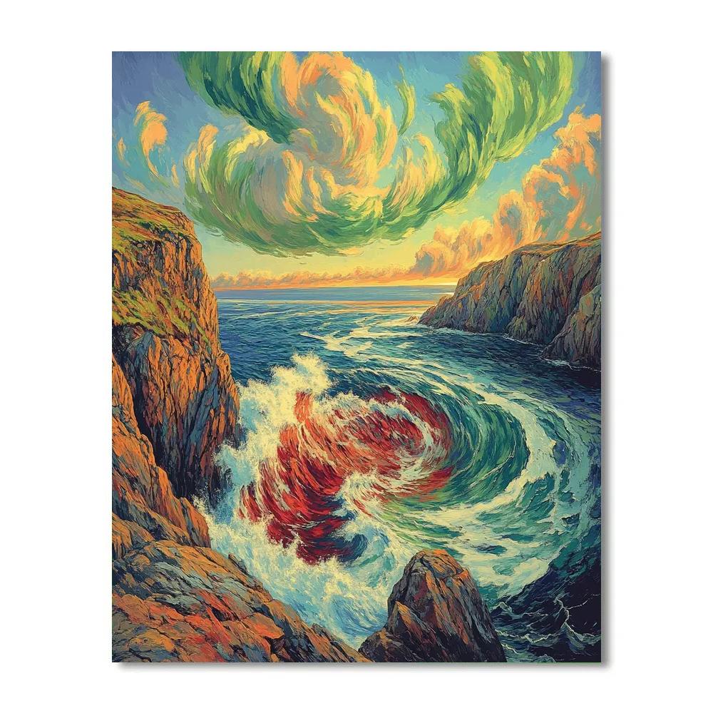 Edvard Munch Inspired Whispering Waves Of The Fjords DIY paint by numbers