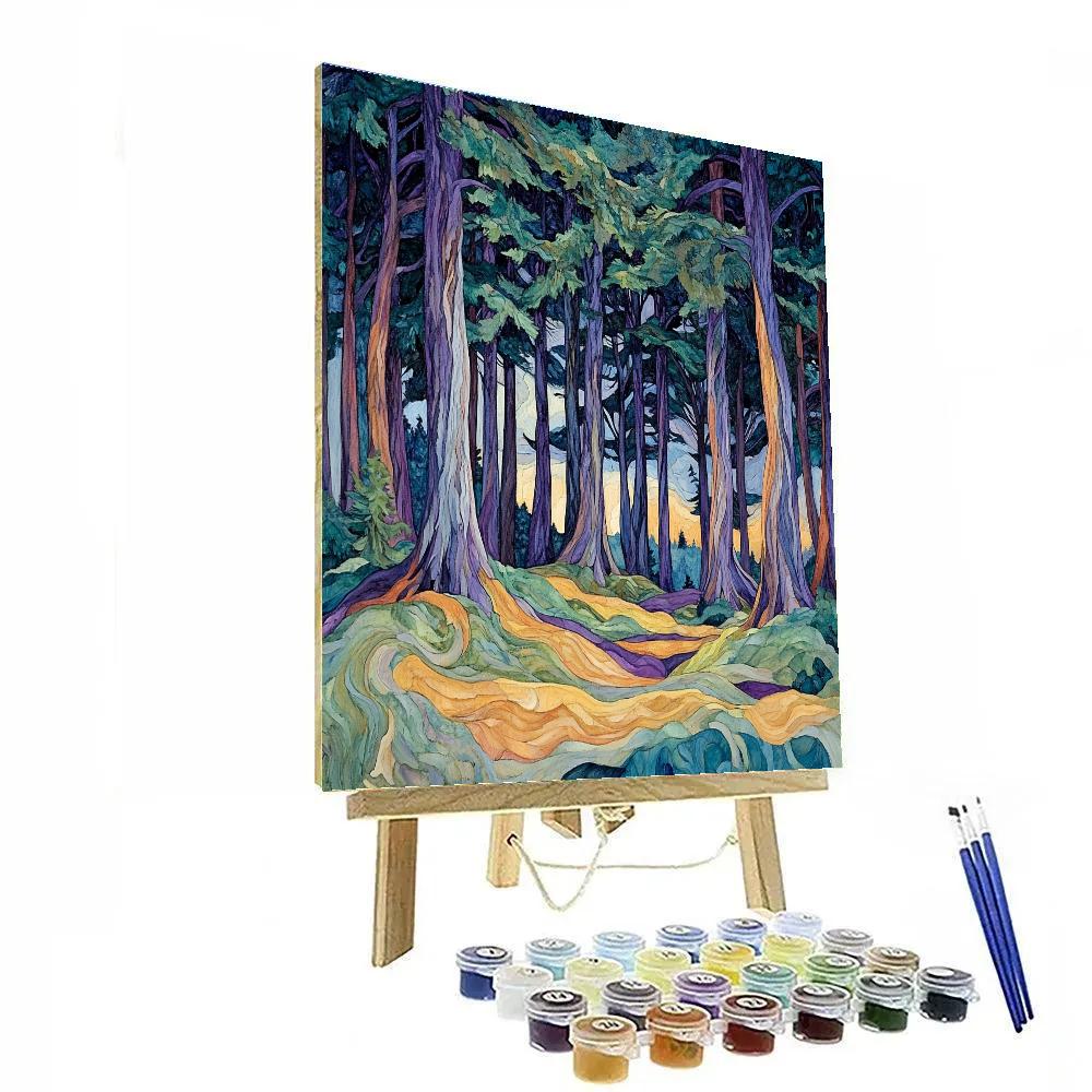Emily Carr Inspired Twilight Forest Canopy Numbered painting kits