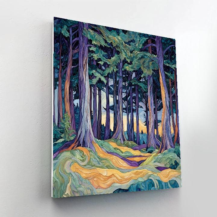 Emily Carr Inspired Twilight Forest Canopy Numbered painting kits
