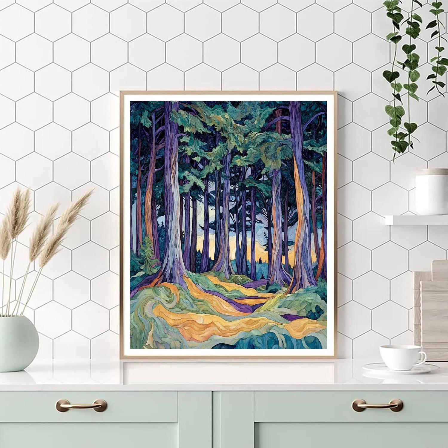 Emily Carr Inspired Twilight Forest Canopy Numbered painting kits