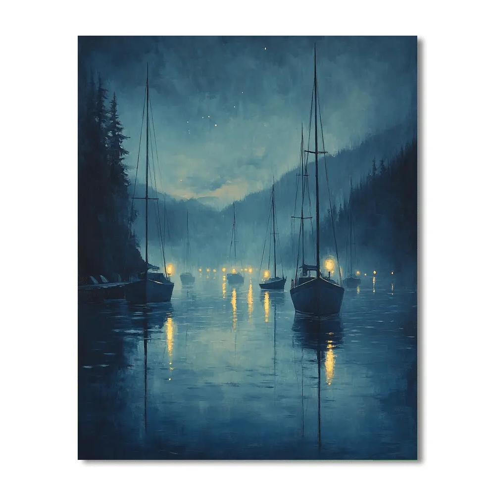 Whistler Inspired Dusk Harbor Painting by numbers kit
