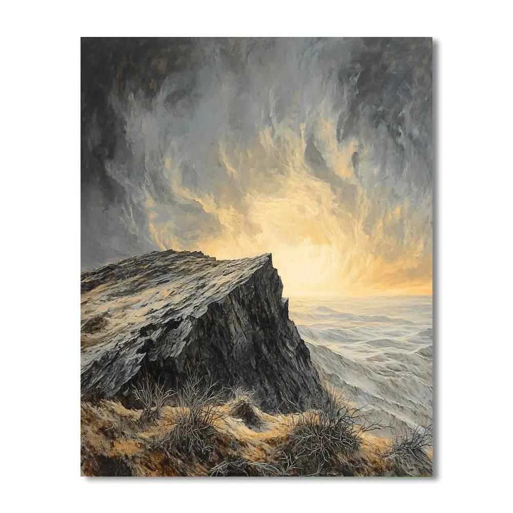 Francisco Goya Inspired Ashen Ridge Beneath Ominous Sky Paint by numbers art