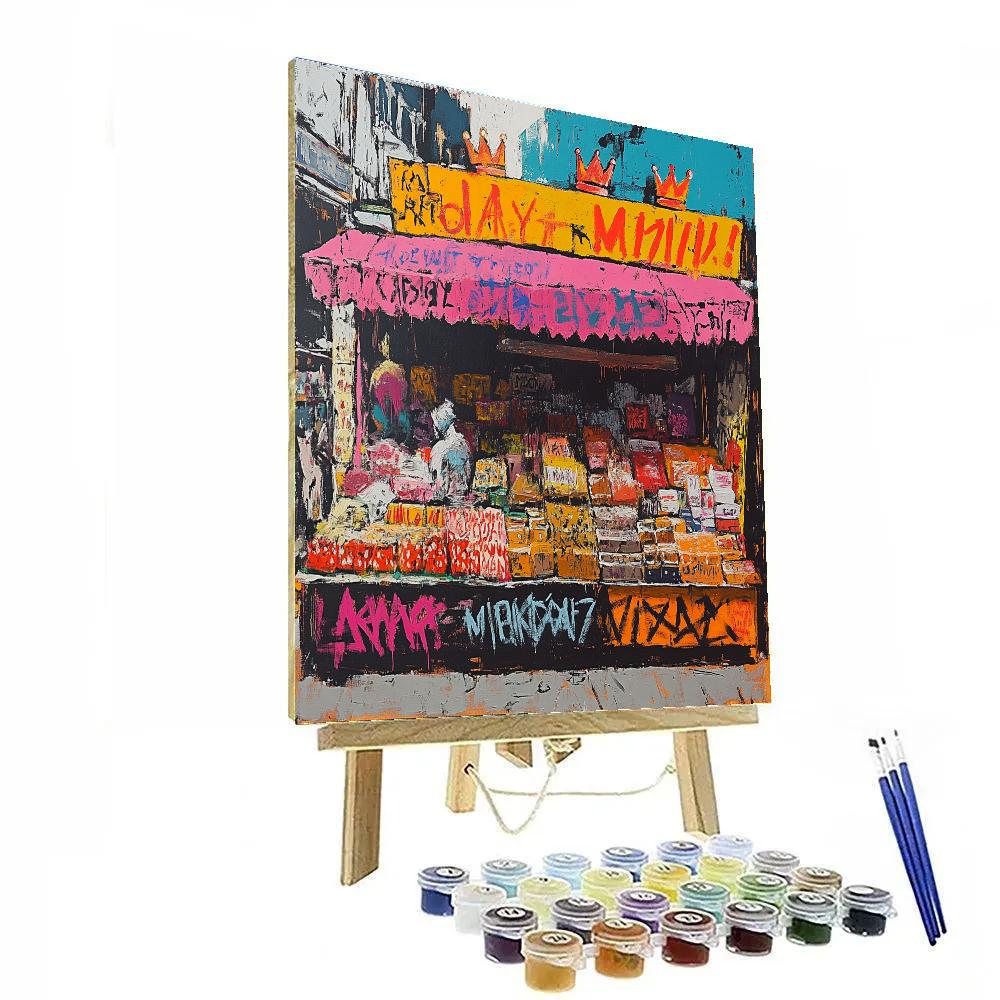 Basquiat Inspired Market Stall Painting by numbers kit