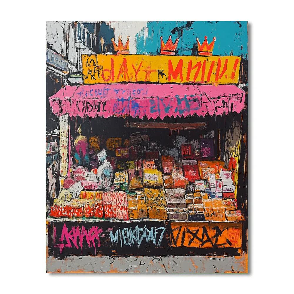 Basquiat Inspired Market Stall Painting by numbers kit
