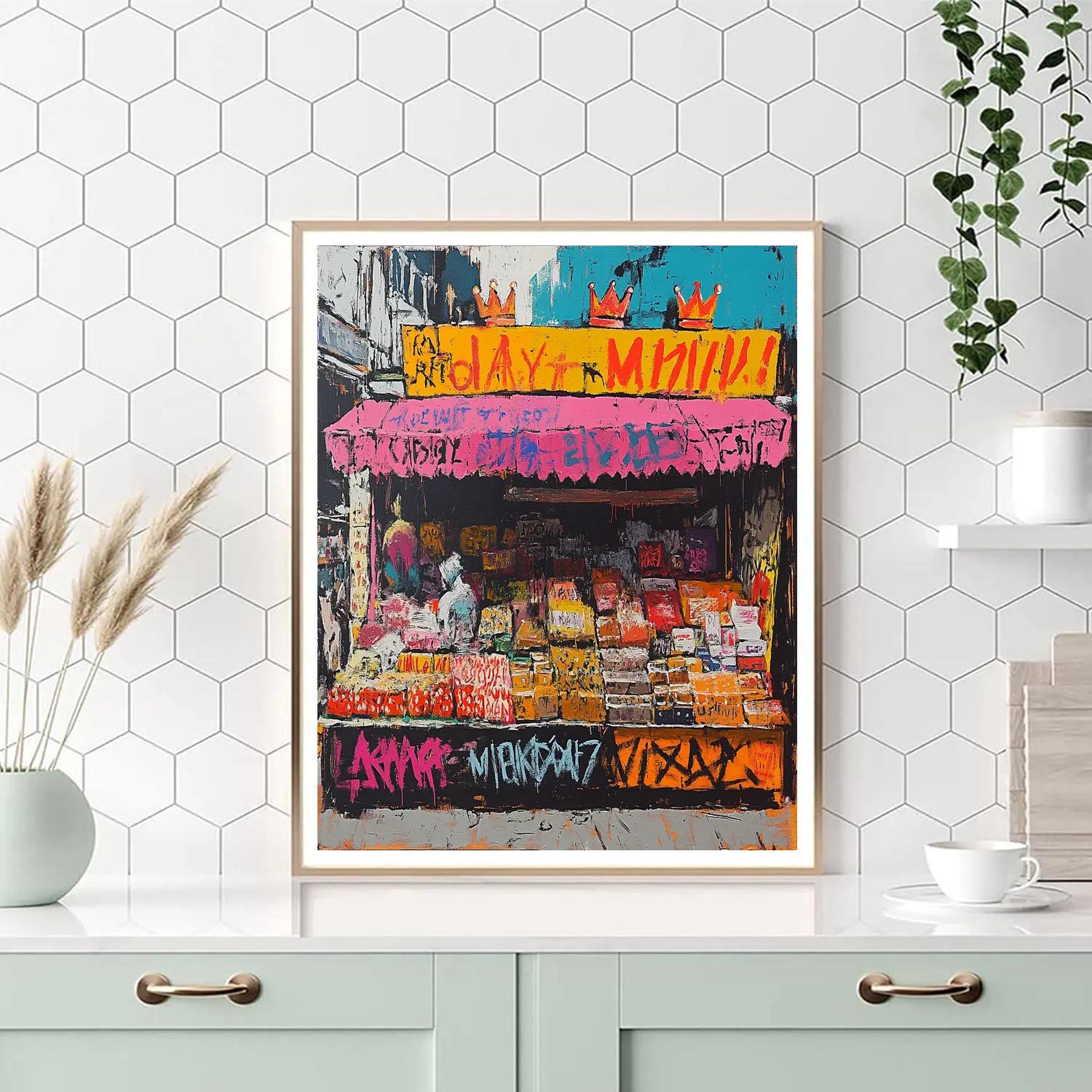 Basquiat Inspired Market Stall Painting by numbers kit