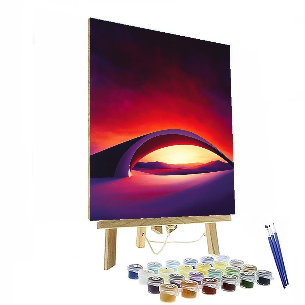 Georgia O Keeffe Inspired Crimson Desert Bone Silhouette painting number kit