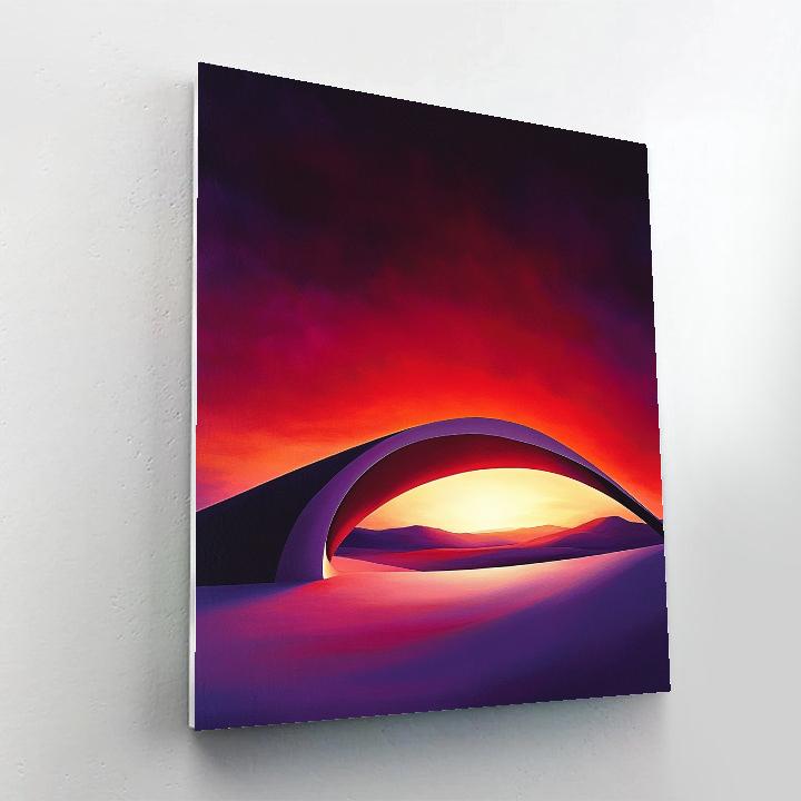 Georgia O Keeffe Inspired Crimson Desert Bone Silhouette painting number kit