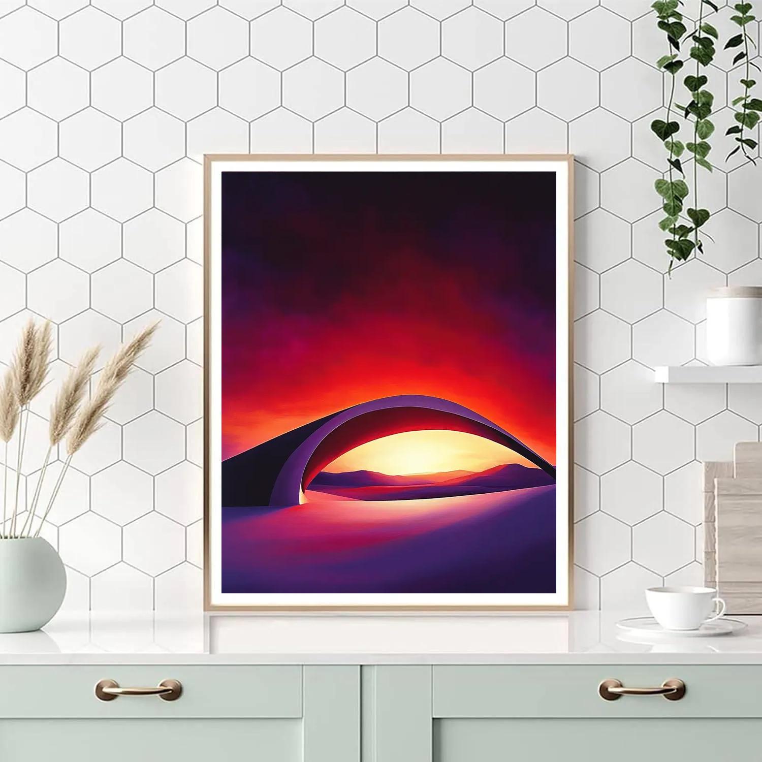 Georgia O Keeffe Inspired Crimson Desert Bone Silhouette painting number kit