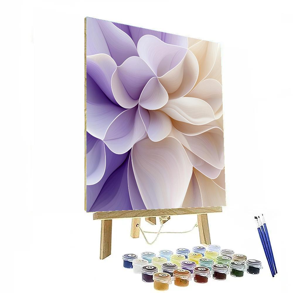 Georgia O Keeffe Inspired Soft Lavender Petal Abstraction Paint by numbers art