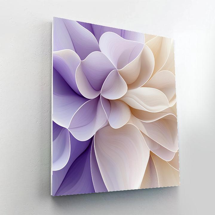 Georgia O Keeffe Inspired Soft Lavender Petal Abstraction Paint by numbers art