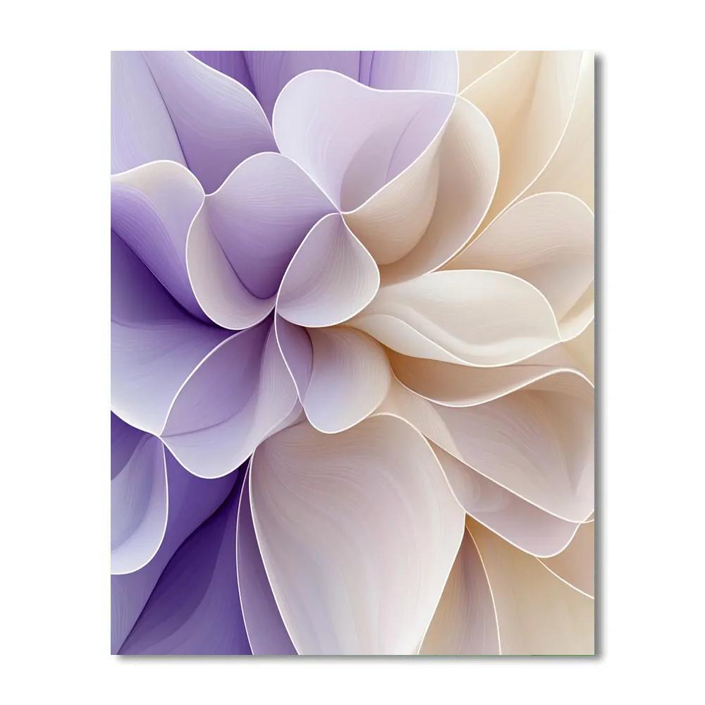 Georgia O Keeffe Inspired Soft Lavender Petal Abstraction Paint by numbers art