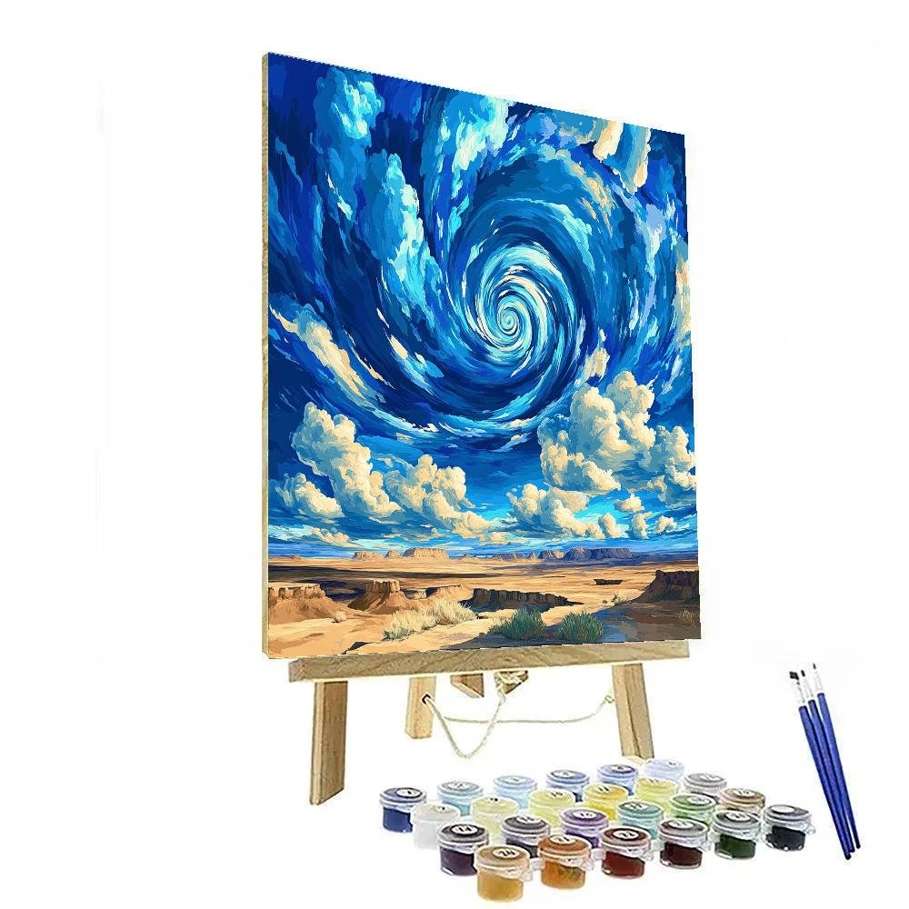 Georgia O Keeffe Inspired Cerulean Spiral Cloud Over Mesa Painting by numbers kit