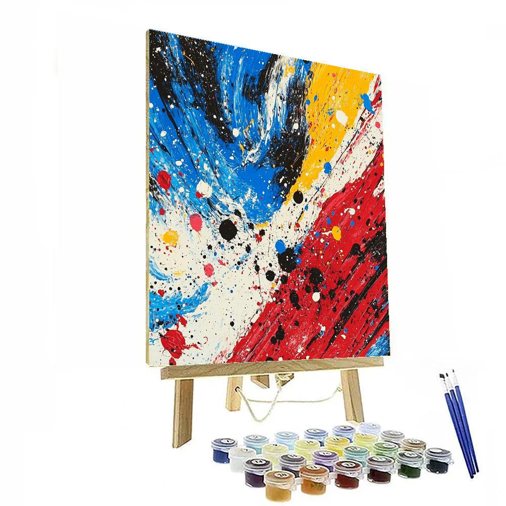 Jackson Pollock Inspired Energetic Music Festival Painting by numbers kit