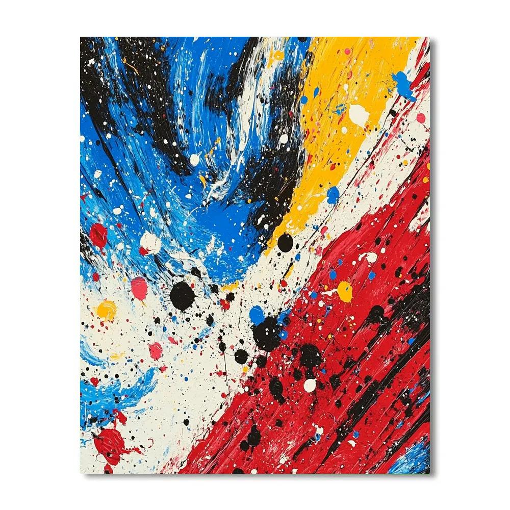 Jackson Pollock Inspired Energetic Music Festival Painting by numbers kit