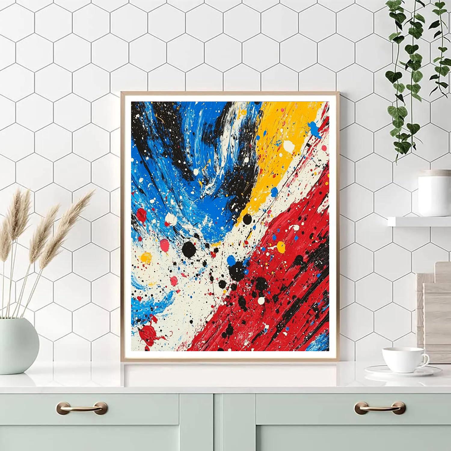Jackson Pollock Inspired Energetic Music Festival Painting by numbers kit
