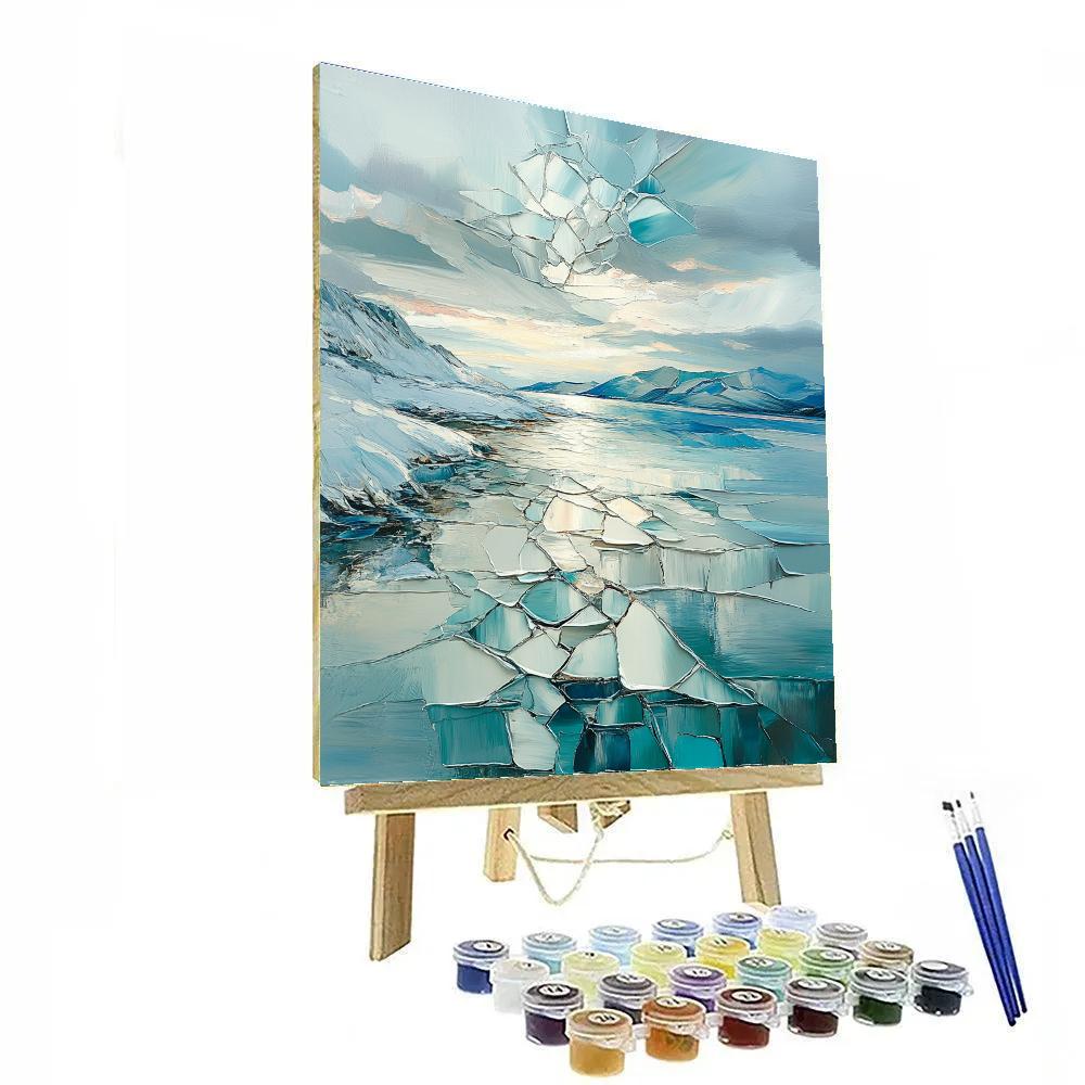 Jean-Paul Riopelle Inspired Arctic Mosaic Sky painting number kit