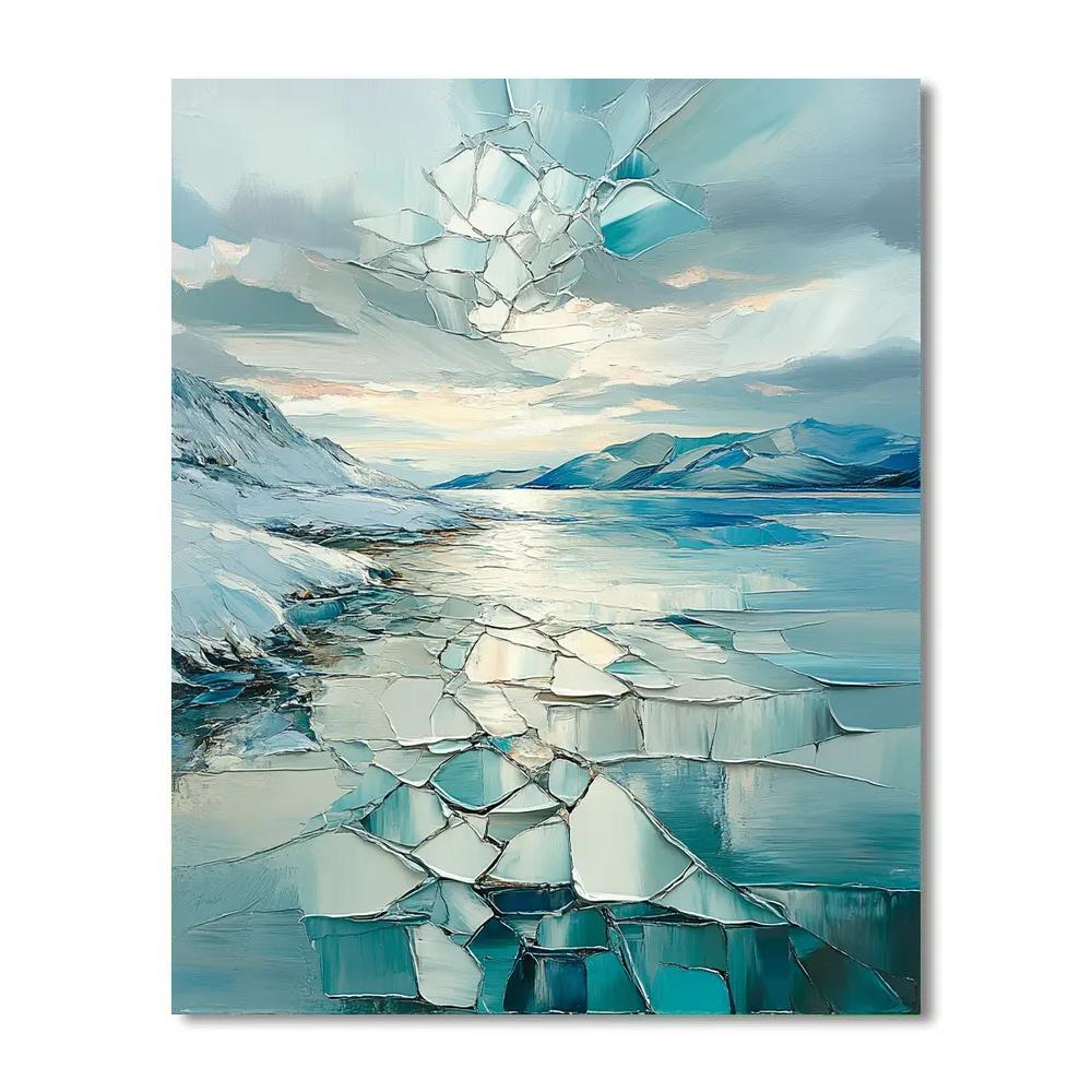 Jean-Paul Riopelle Inspired Arctic Mosaic Sky painting number kit