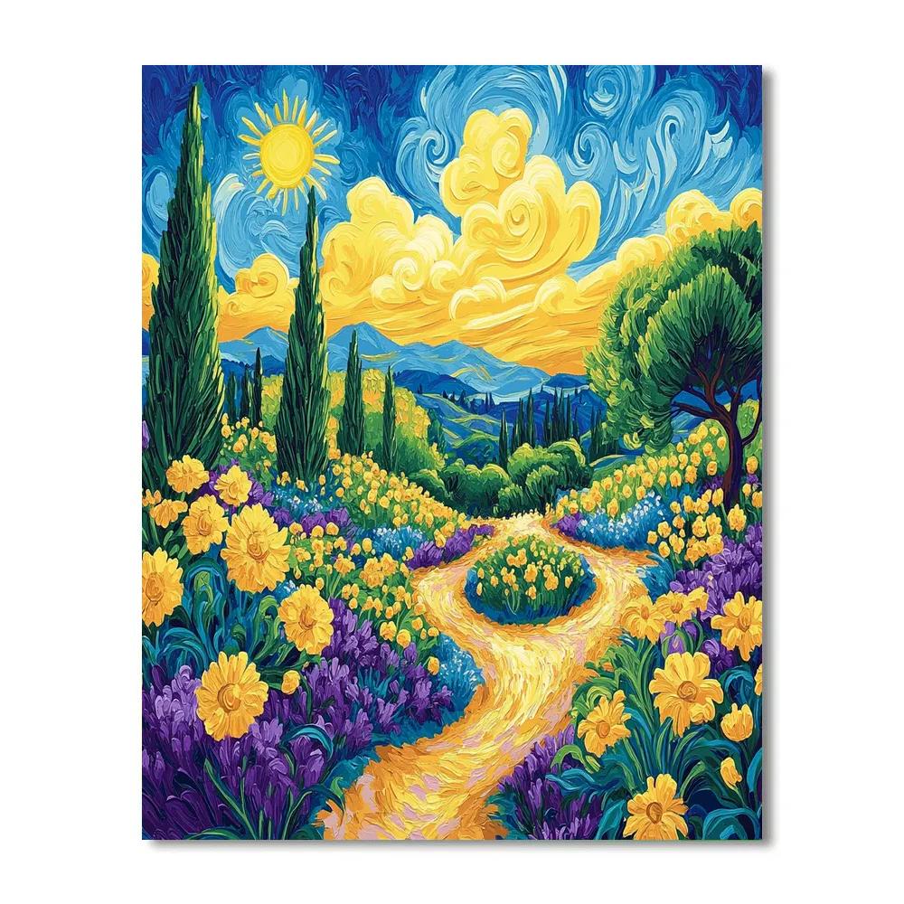 Van Gogh Inspired Whimsical Garden Painting by numbers kit