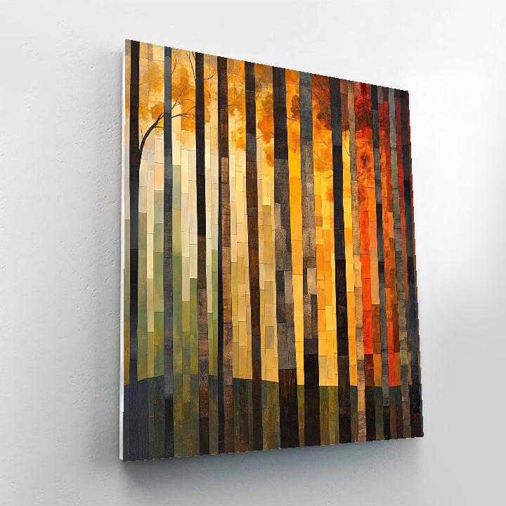 Jean-Paul Riopelle Inspired Autumn Tessellated Forest Paint by numbers art