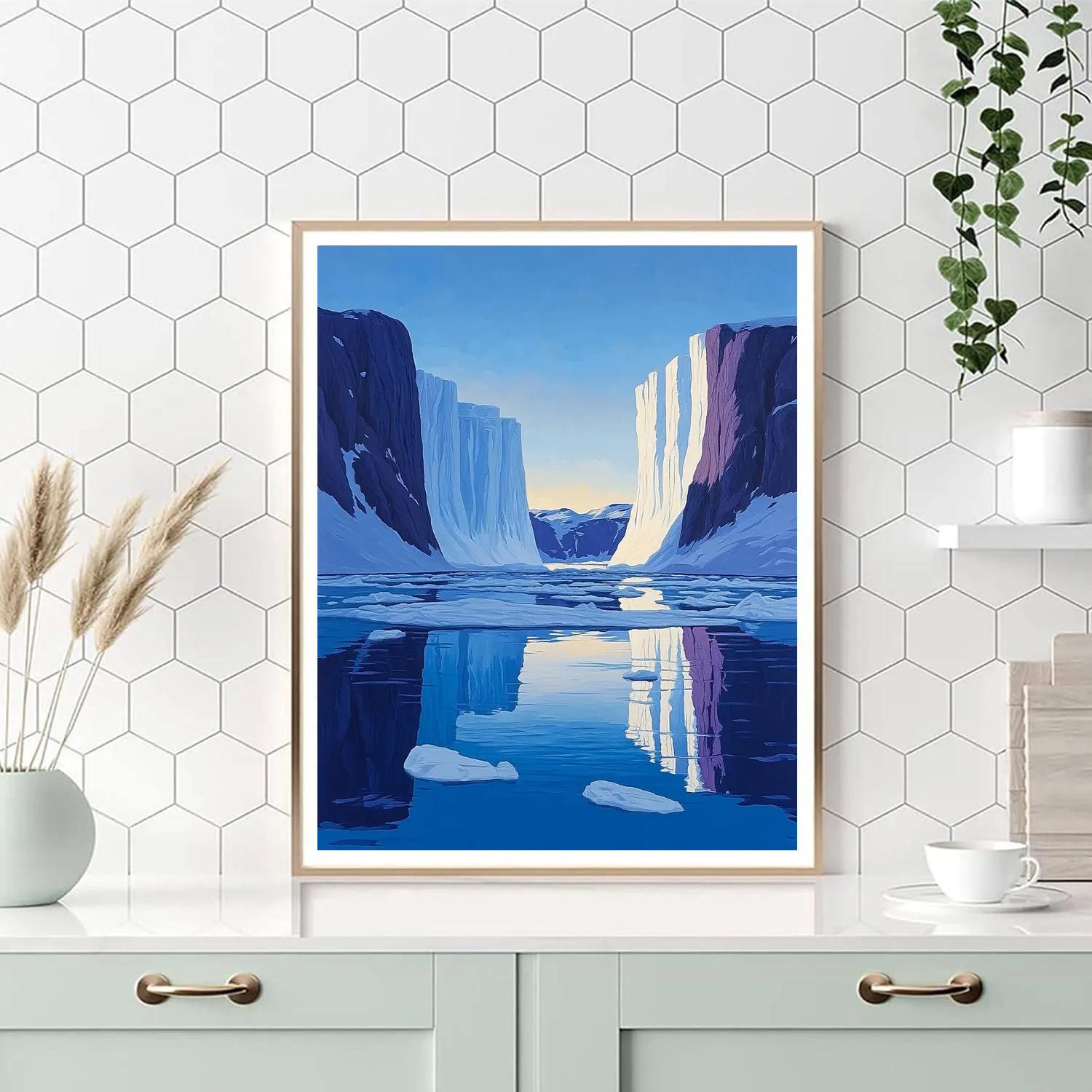 Lawren Harris Inspired Glowing Arctic Fjord Paint by numbers kits