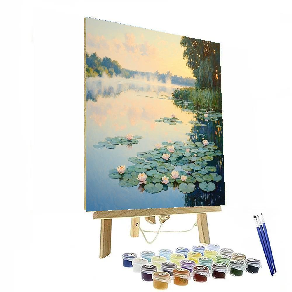 Monet Inspired Misty Morning On The Lake Painting by numbers kit