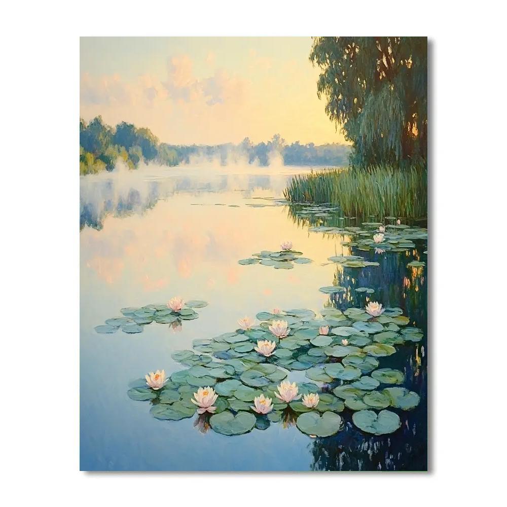 Monet Inspired Misty Morning On The Lake Painting by numbers kit