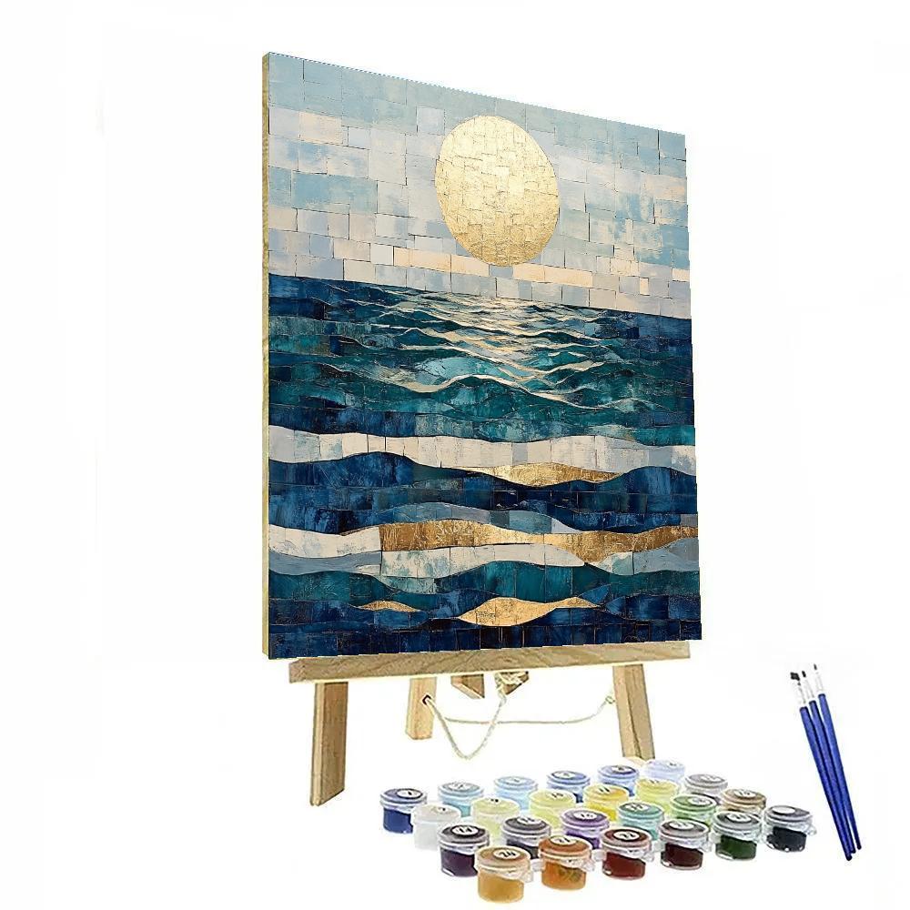 Jean-Paul Riopelle Inspired River Reflection Mosaic paint by color