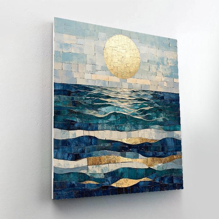 Jean-Paul Riopelle Inspired River Reflection Mosaic paint by color